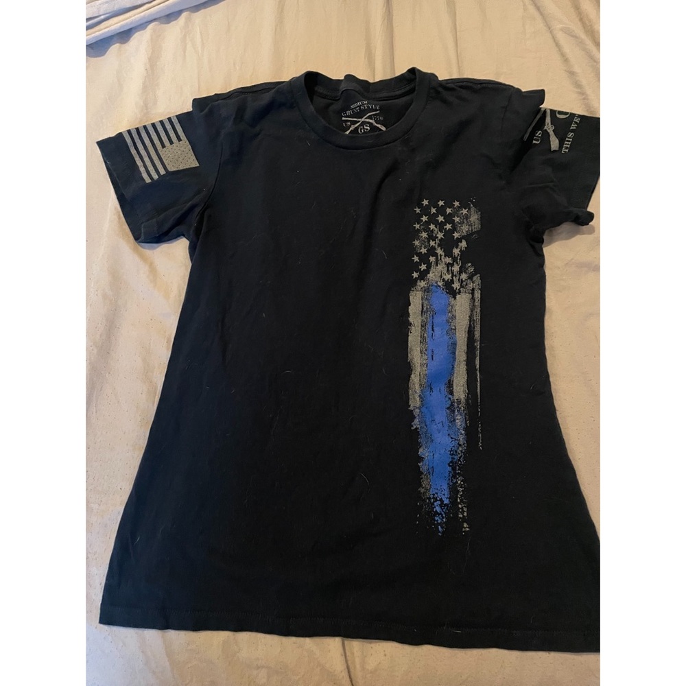 Grunt style, thin blue line flag shirt